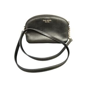 Kate Spade New York Small Dome Saffiano Leather Crossbody Bag Black